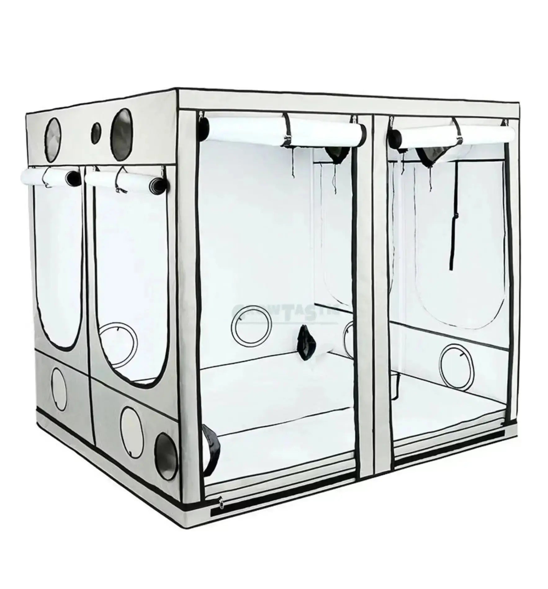 Homebox® Q+ Growbox, quadratisch mit extra Höhe, stabile Konstruktion, ideal für den Indoor-Garten, in schwarz.