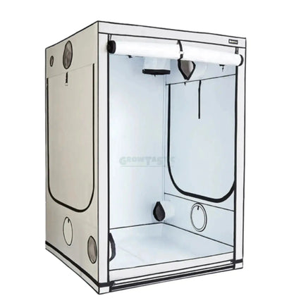 Homebox® Q+ Growbox, quadratisch mit extra Höhe, stabile Konstruktion und gut belüftet für Pflanzenzucht, sichtbar in der Abbildung.