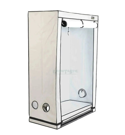 Homebox® R rechteckige Growbox, Standardmodell, mit transparenten Seitenwänden und stabiler Rahmen für Pflanzenzucht.