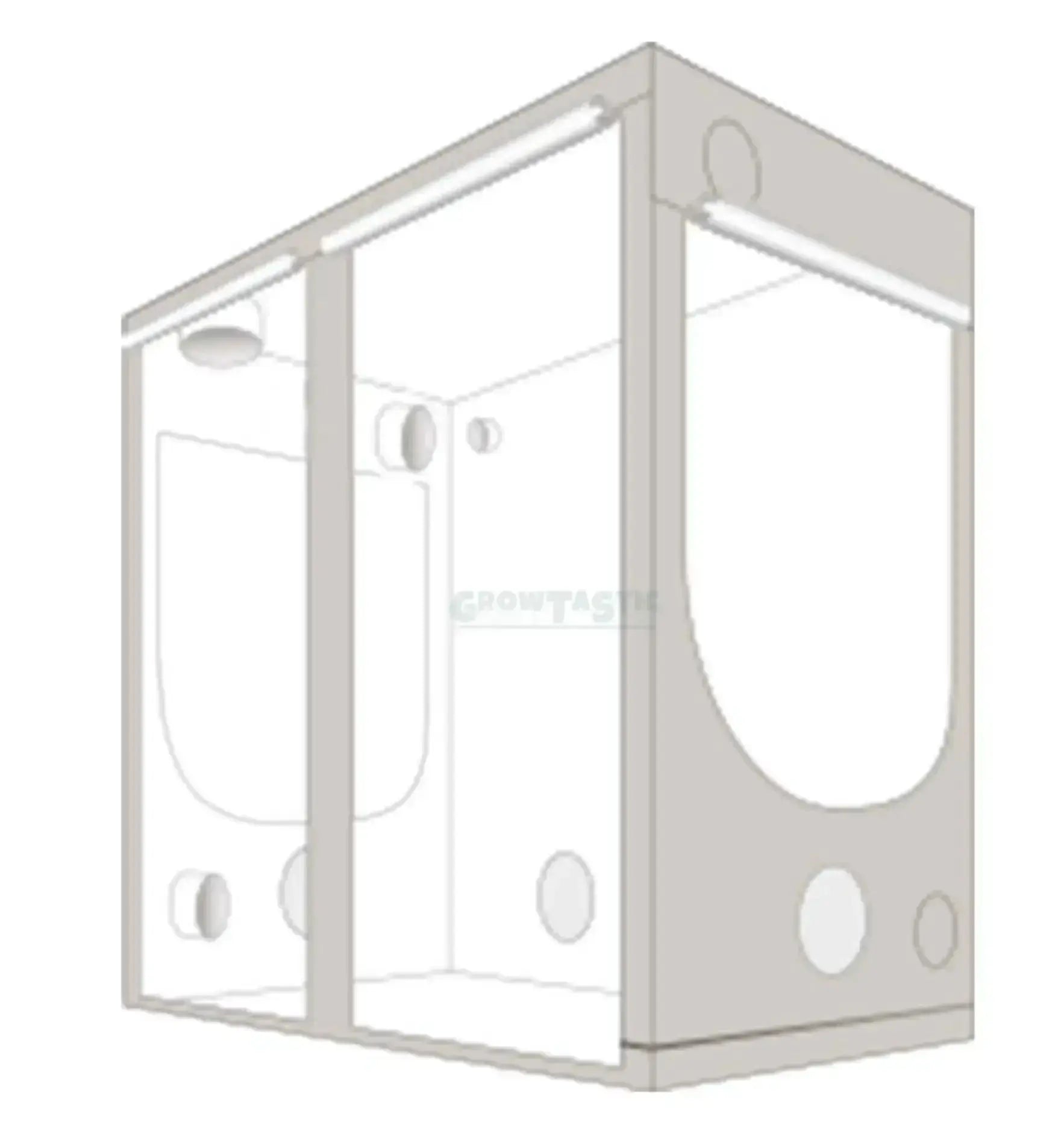 Rechteckige HOMEbox® R+ Growbox mit extra Höhe, stabile Konstruktion und robustes Material für Pflanzenzucht.