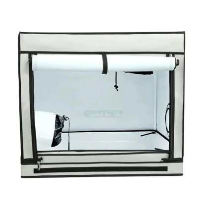 Homebox RS rechteckige Growbox mit verkürzter Form, ideal für den Anbau von Pflanzen im Innenbereich.