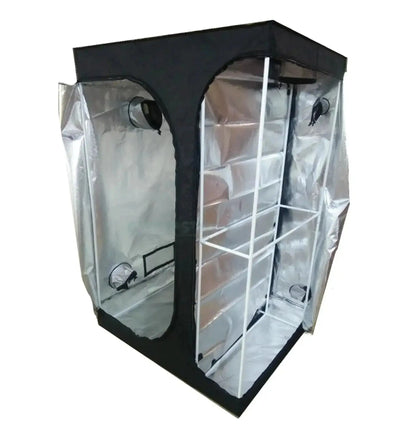 Hortiline Growbox Darkroom Lodge, kompakte Growbox für Pflanzenzucht, mit transparenten Seitenwänden und Lüftungsöffnungen