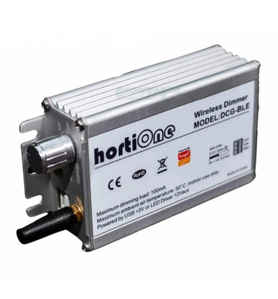 Hortione LED Pflanzenleuchte mit Bluetooth-Drehregler, dimmbare LED-Lampe für Zimmerpflanzen, schwarze Gehäuse, modernes Design