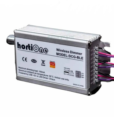 Hortione LED Pflanzenleuchte mit Bluetooth-Drehregler, dimmbares LED-Licht für Pflanzen, schwarze Leuchte mit Bedienelementen
