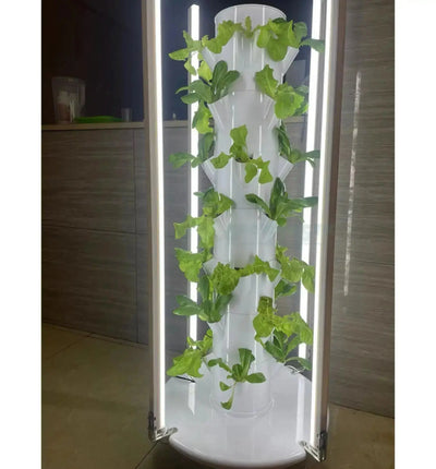 Hydroponisches System Sky Tower PRO von HTP mit vertikalem Anbausystem für Gemüse und Kräuter in modernem Design