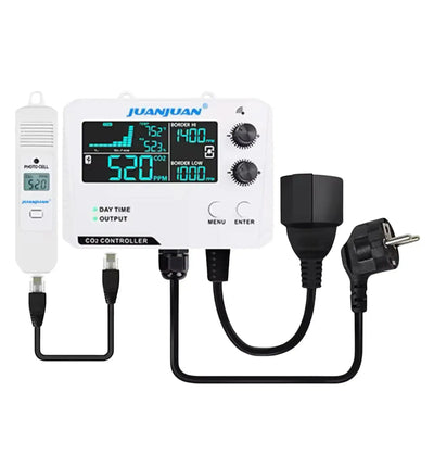 JuanJuan CO₂ Steuergerät, digitales CO₂-Controller-Gerät für präzise Luftfeuchtigkeits- und CO₂-Regulierung in Räumen.