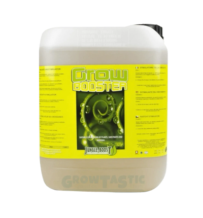 Jungle Boost Grow Booster Dünger in 500 ml Flasche, grüne Verpackung, ideal für Pflanzenwachstum und Stärkung.