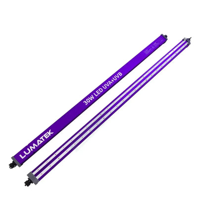 Lumatek LED Pflanzenleuchte mit 30 Watt UVA- und UVB-Bar, sorgt für optimales Wachstum bei Zimmerpflanzen.