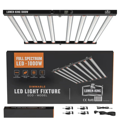 Lumen-King LED Pflanzenleuchte Eco-Line 1000W, weiße Leuchte mit mehreren LED-Bereichen für Pflanzenwachstum