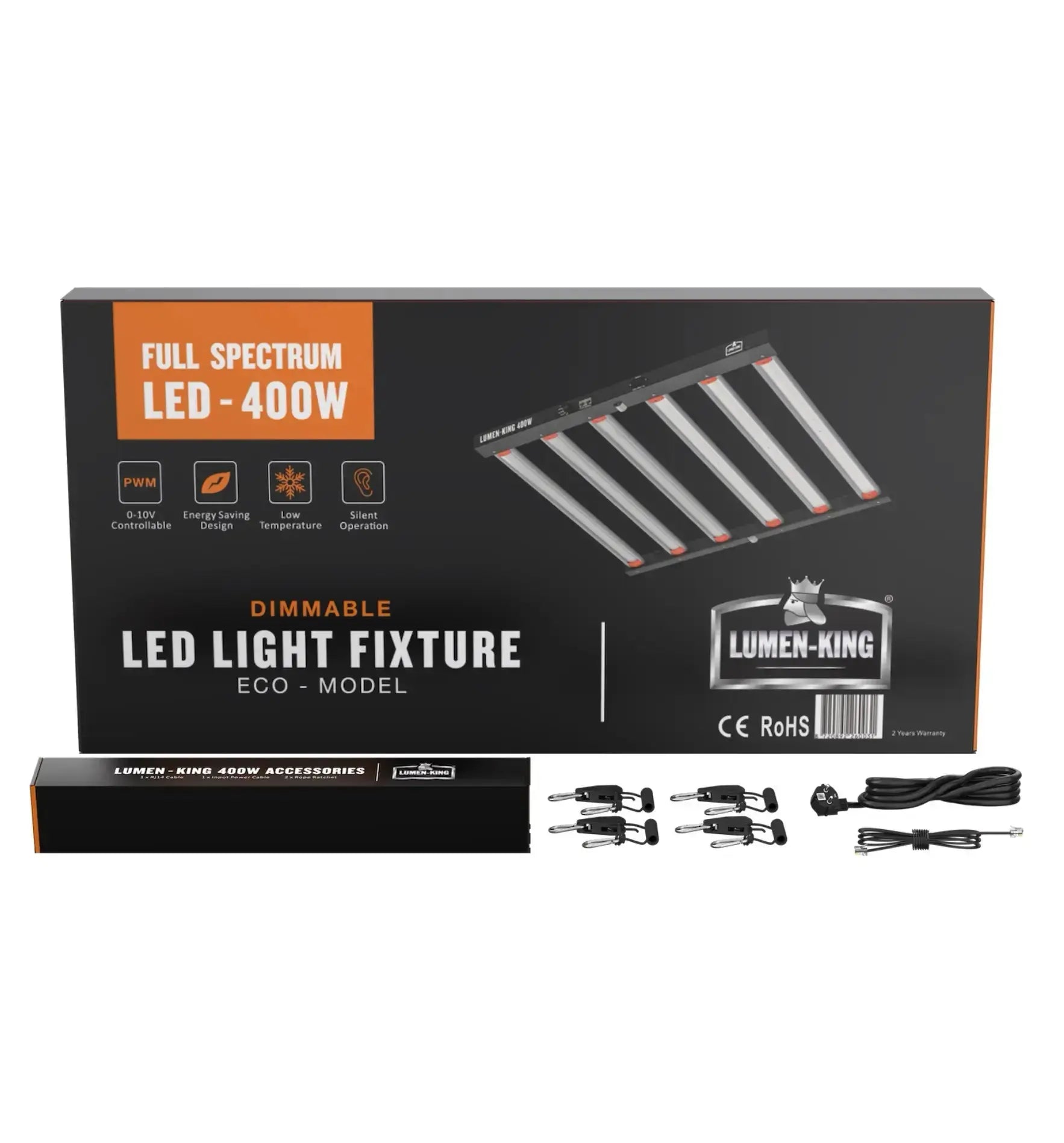 Lumen-King LED Pflanzenleuchte Eco-Line 400W, voll beleuchtete Leuchte mit schwarzem Gehäuse für optimale Pflanzenbeleuchtung