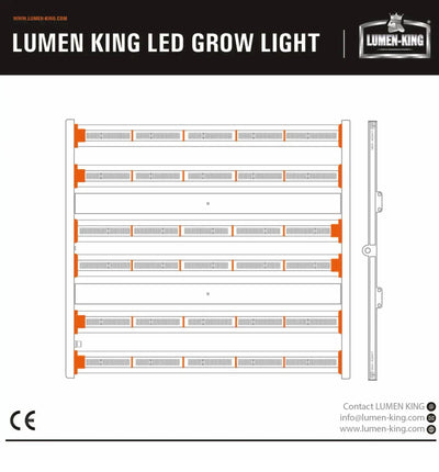 Lumen-King LED Pflanzenleuchte Professional Line 630W, stromsparende Grow-Lampe für gesunde Pflanzen, in weiß mit schwarzem Gehäuse.