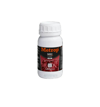 Metrop MR 2 Dünger Flasche, 250 ml, grüner Verschluss, ideal für Pflanzenpflege, auf weißem Hintergrund
