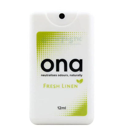 Ona Fresh Linen Geruchsneutralisation Card Spray, 12 ml, natürliche Raumduft und Geruchsentfernung von Ona