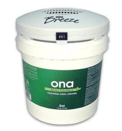 Ona Gel Breeze Fan Geruchsneutralisation, weißes Gerät mit austauschbarem Gelbehälter für frischen Raumduft
