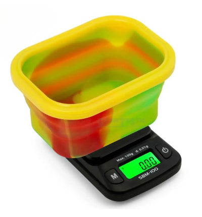 OnBalance Waage SBM 100 Rasta mit farbiger Skala und digitalem Display, präzise Küchenwaage für genauen Gewichtsvergleich