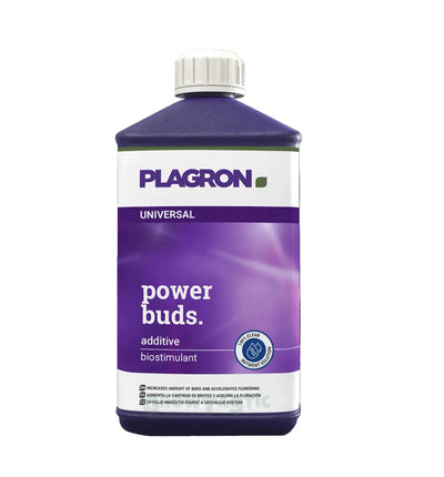 Plagron Power Buds Dünger in 500 ml Flasche, natürliche Pflanzenpflege für kräftiges Wachstum, auf dem Bild sichtbar.