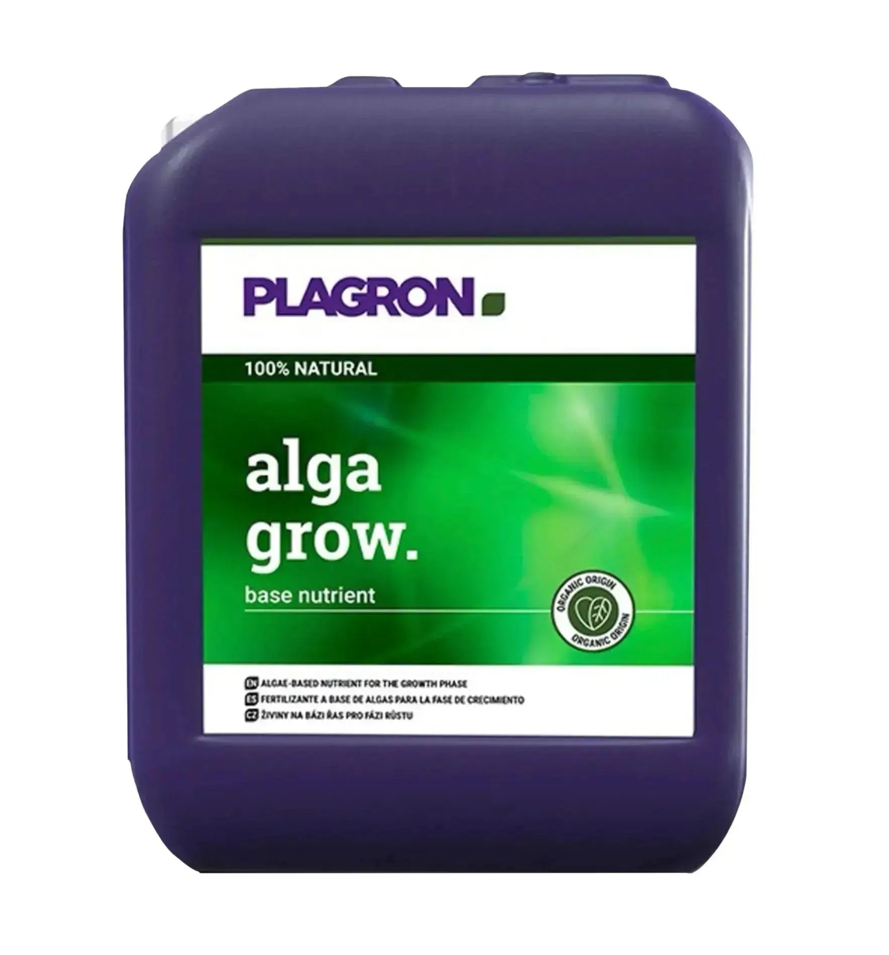 Flüssiger Dünger Plagron Alga Grow in 500 ml Flasche, ideal für Pflanzenwachstum, mit grüner Verpackung und aufgedrucktem Logo.