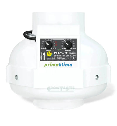 Prima Klima PK TC Abluftventilator mit Temperaturregelung, 100 mm, 280 m³/h, für optimale Luftzirkulation und Kontrolle
