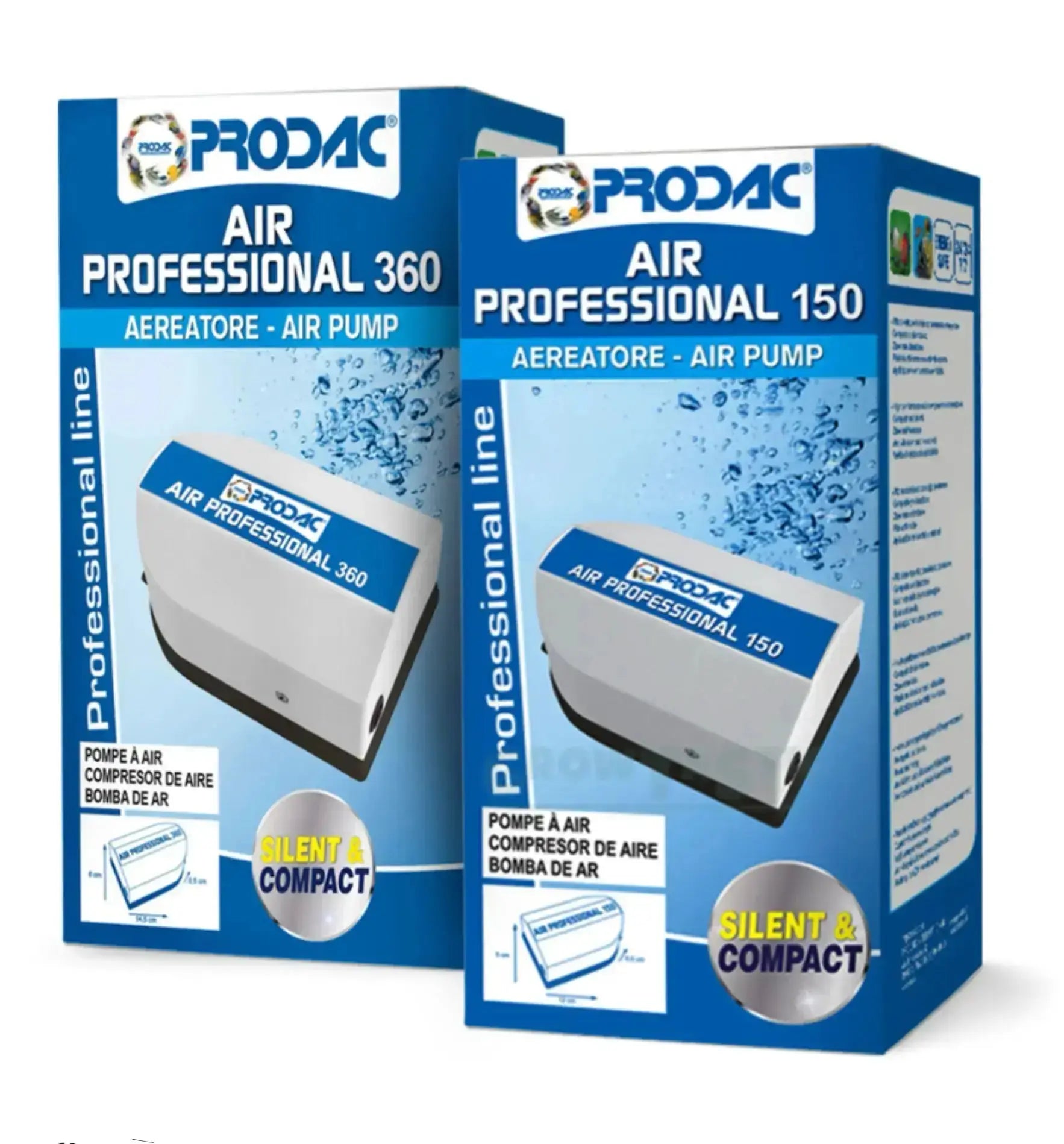 Prodac Air Professional Luftpumpe mit 150 Litern pro Stunde, 3 Watt, kompakt und leicht, ideal für Luftaufblasungen