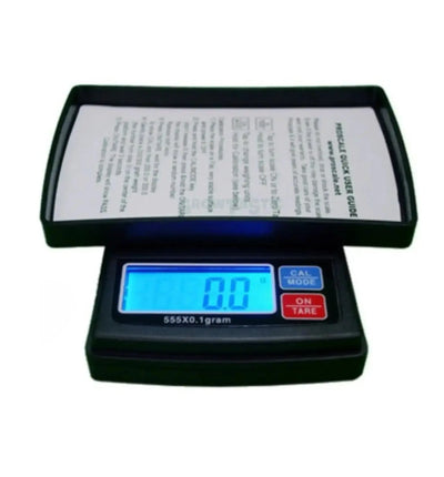 Proscale Johnny Waage mit 555 g Kapazität, präzise 0,1 g Messung, digitaler LCD-Bildschirm, schwarze Oberfläche, präzise Gewichtsmessung