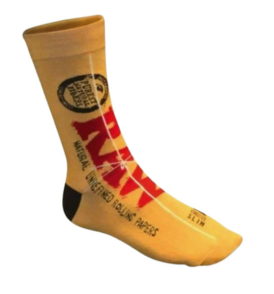 Schwarze RAW Socken mit RAW Print, Unisex, aus Bekleidung, bequem und stylisch für Alltag und Freizeit.