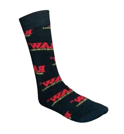 Schwarze RAW Socken mit RAW-Print für Unisex, bequeme Bekleidung, sichtbarer Druck auf den Socken