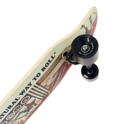 RAW® Longboard Dancer Skateboard mit Holzdeck, klaren Trucks und Rollen, ideal für Tanzen und Cruising auf glatten Oberflächen