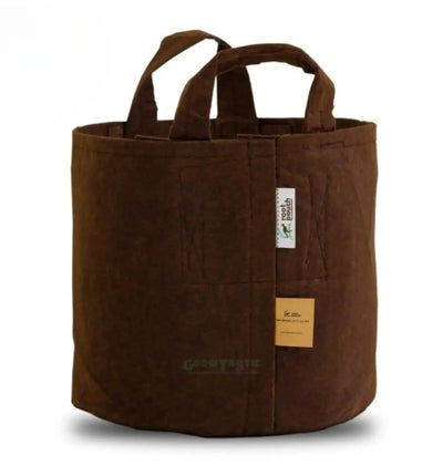 Textil-Pflanztopf von Root Pouch, braun mit Henkel, für 3,8 bis 170 Liter, ideal für Pflanzen und Garten.