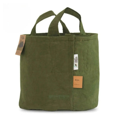 Brauner Textilpflanztopf von Root Pouch, 3,8 Liter, mit Henkel, ideal für Pflanzen und Gartenbegrünung.