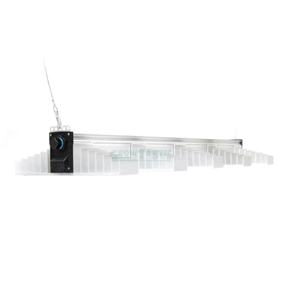 Sanlight EVO LED 5 Pflanzenleuchte, energiesparend, kompakt, für Pflanzenwachstum, in schwarz, mit weißem Gehäuse und Lüftungsschlitzen