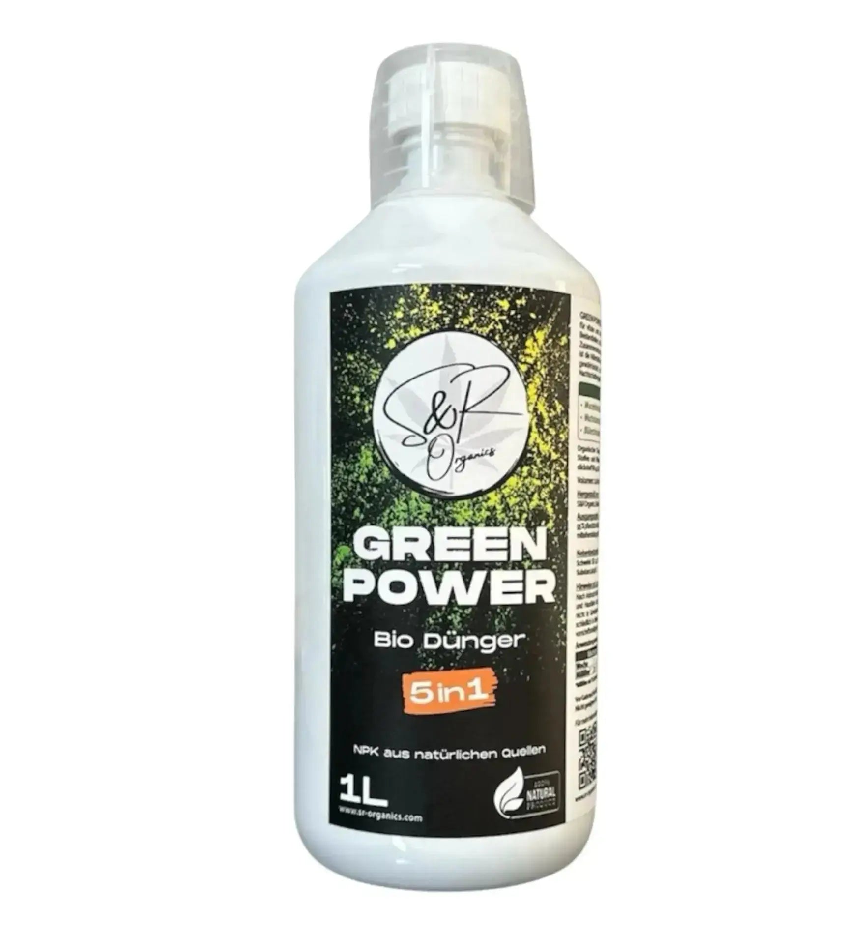 Dünger SR Organics Green Power + Vegan Phosphor Boost in 1-Liter-Beutel, umweltfreundliche Pflanzenpflege mit organischen Inhaltsstoffen