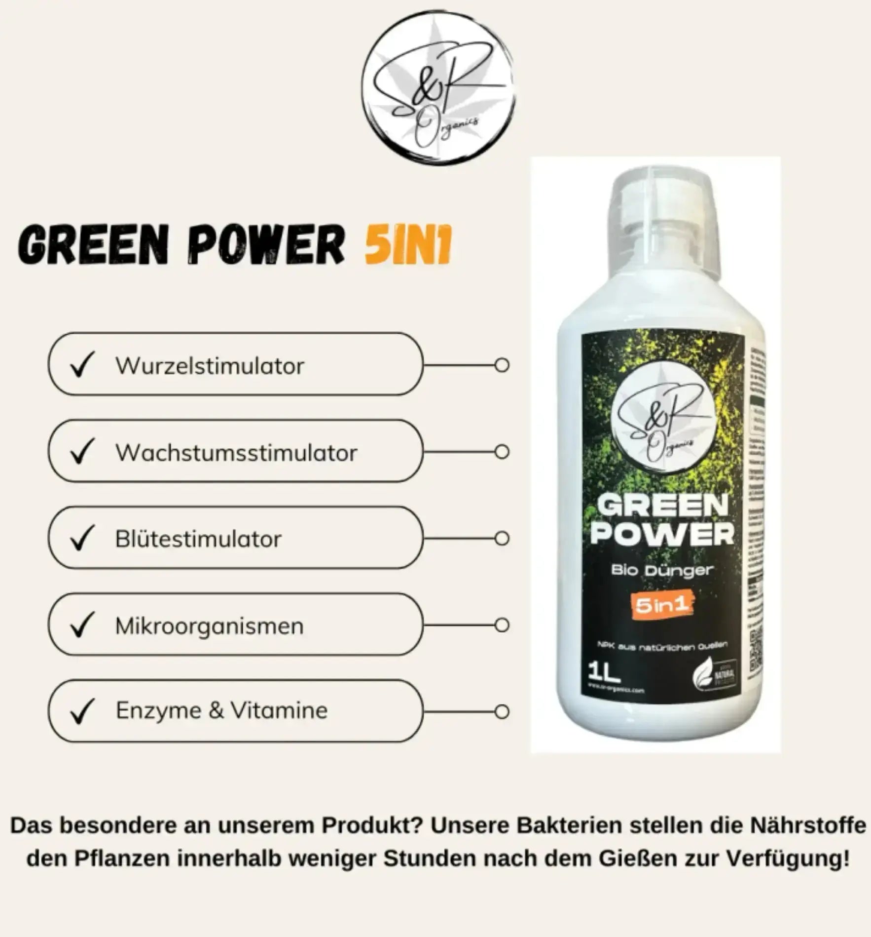 SR Organics Green Power + Vegan Phosphor Boost Dünger in 1-Liter-Packung, organischer Dünger für Pflanzenwachstum
