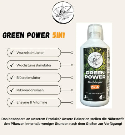 SR Organics Green Power + Vegan Phosphor Boost Dünger in 1-Liter-Packung, organischer Dünger für Pflanzenwachstum