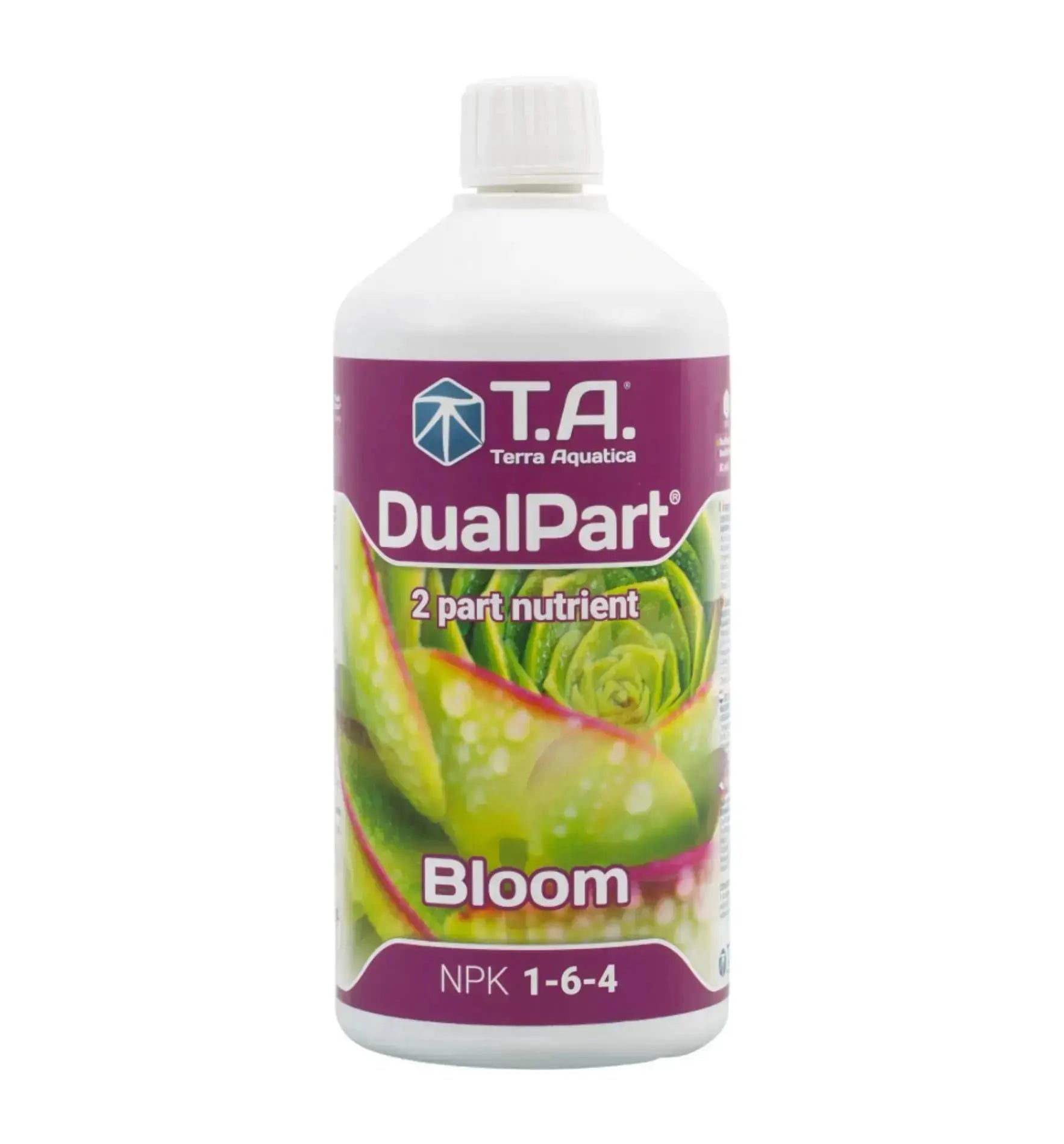 Terra Aquatica DualPart® Bloom Dünger in 1-Liter-Flasche, für gesunde Pflanzenentwicklung und kräftiges Wachstum.