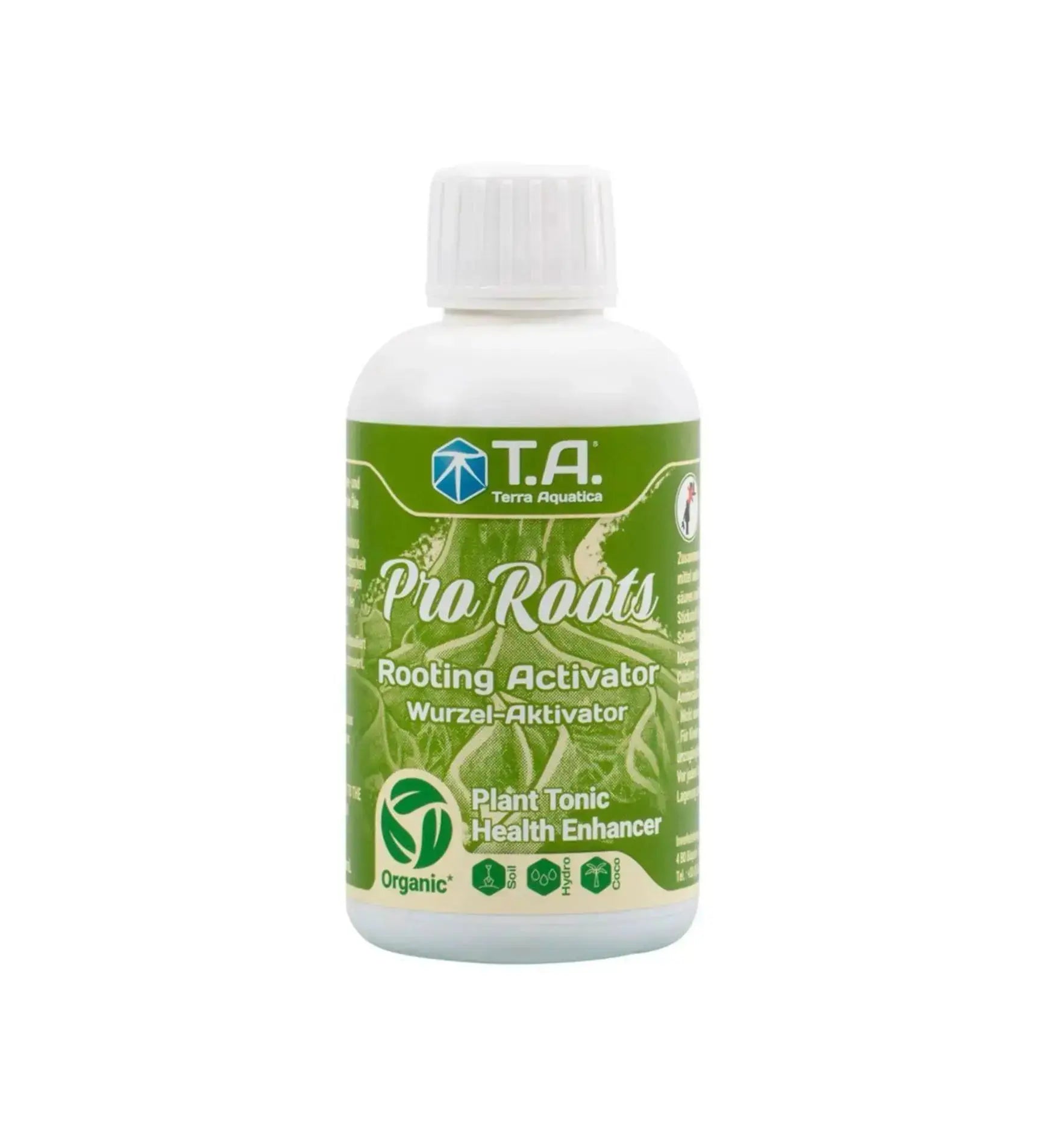 Terra Aquatica Pro Roots Dünger in 30 ml Flasche, ideal für gesunde Pflanzenwurzeln, zeigt die Produktverpackung.