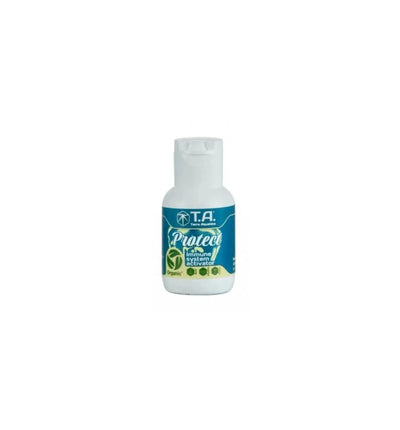 Terra Aquatica Protect Dünger in 30 ml Flasche, ideal für gesunde Pflanzen, zeigt die Flasche mit Produktetikett.