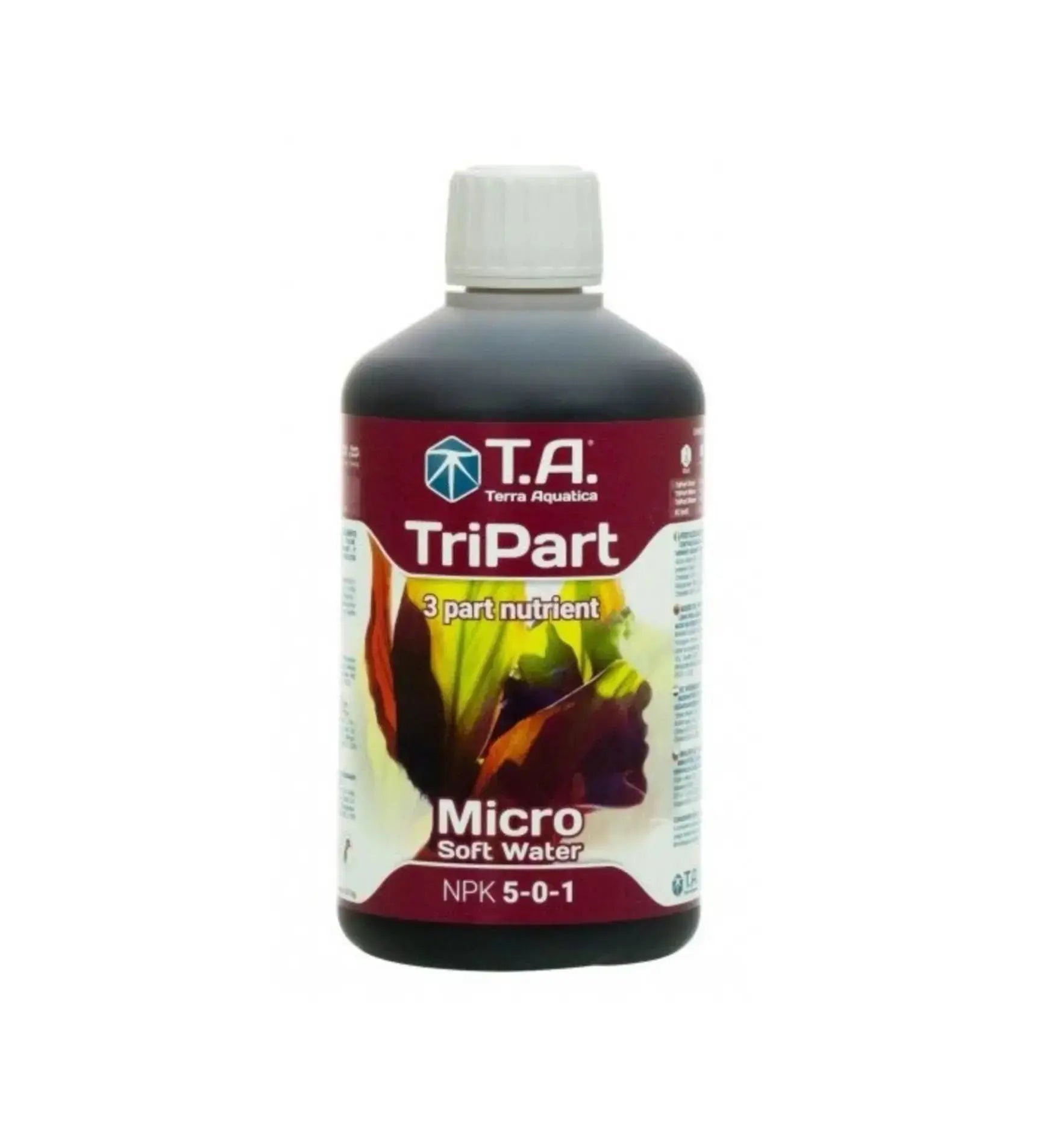 Terra Aquatica TriPart® Micro Düngerflasche für Pflanzen, 500 ml, ideal für hartes Wasser, braune Flasche mit grünem Etikett