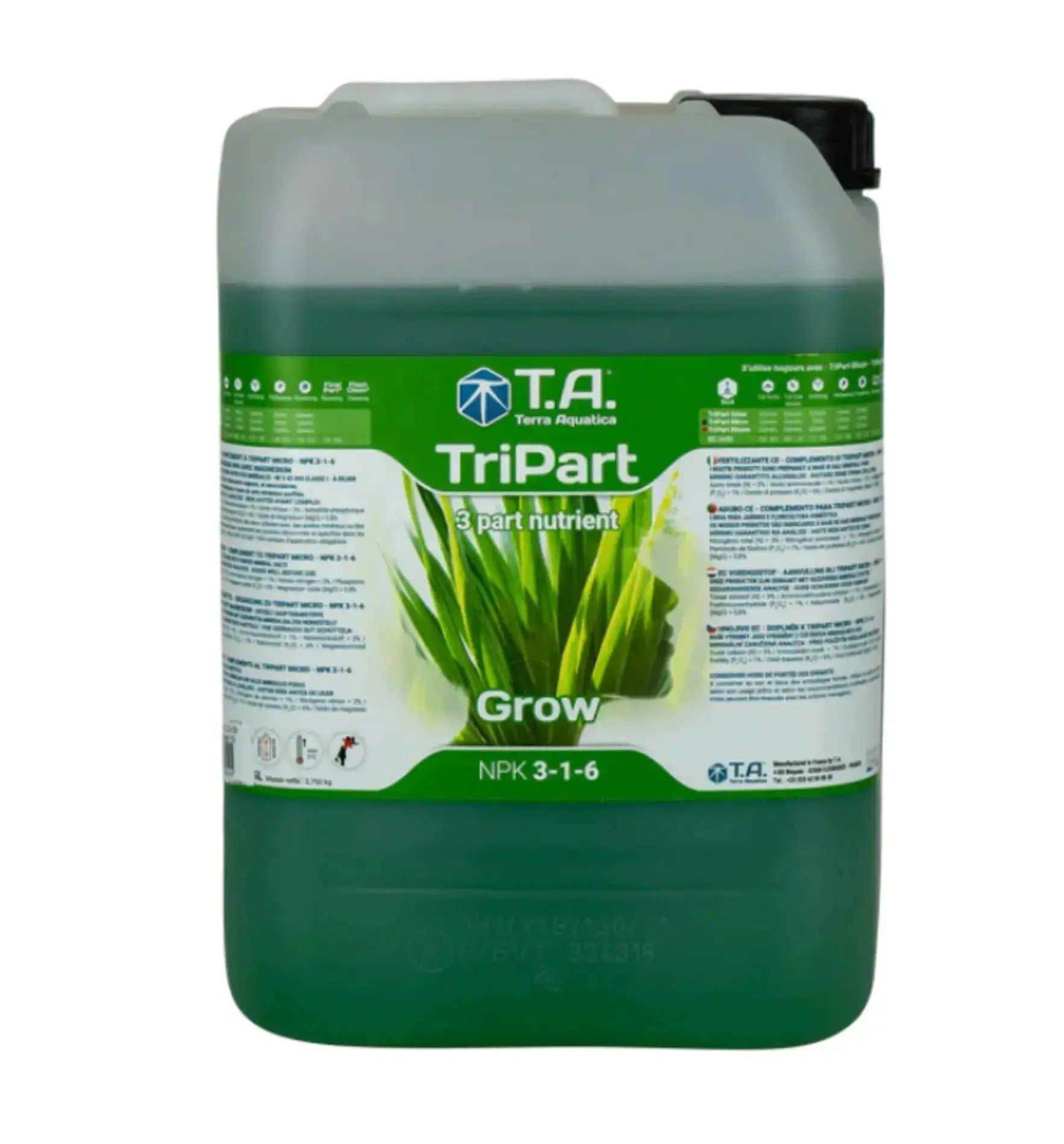 Terra Aquatica TriPart® Grow Düngerflasche, 500 ml, biologischer Pflanzen-Dünger für kräftiges Wachstum