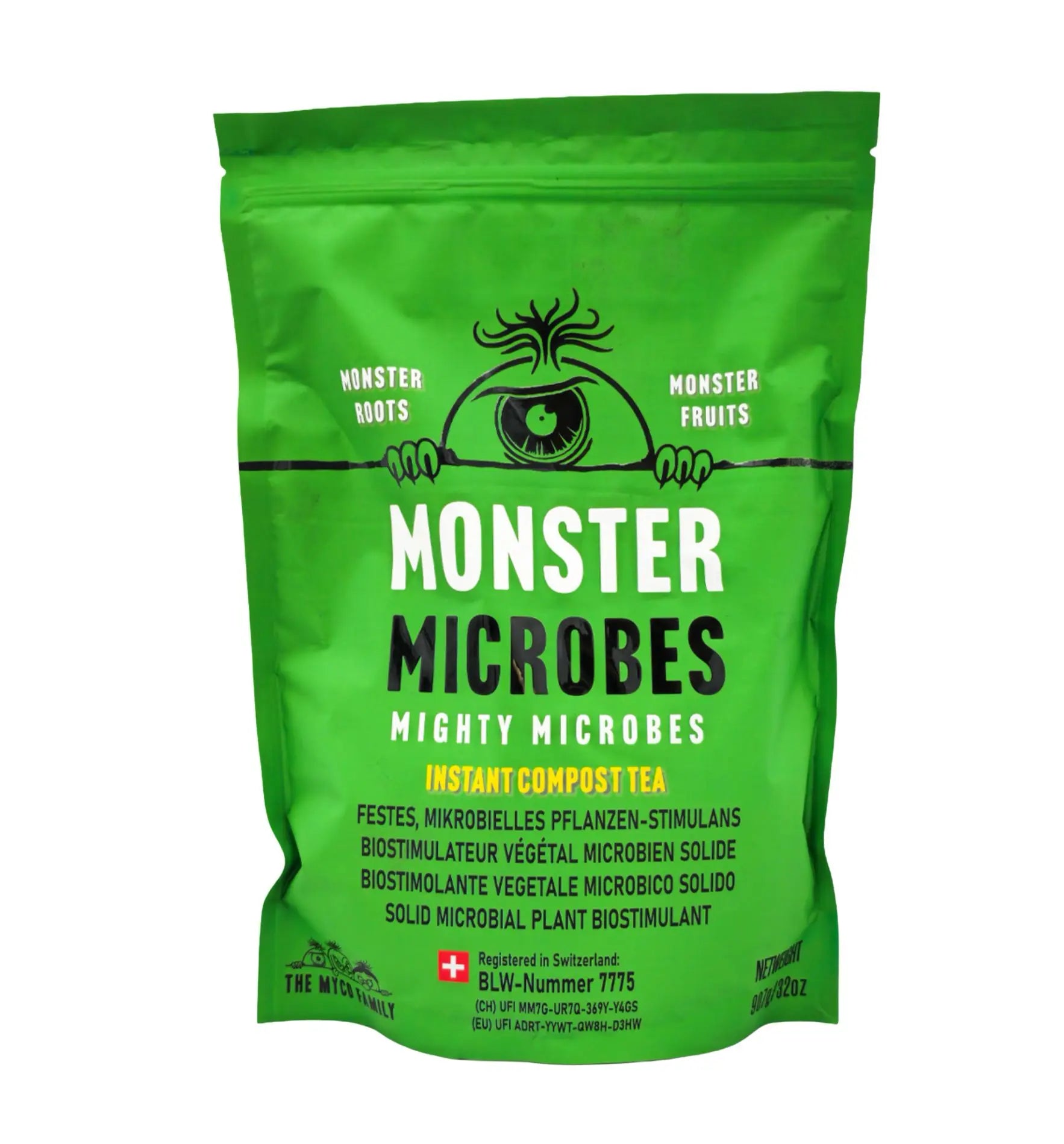 The Myco Family Monster Microbes Mikroben-Dünger für Pflanzen, biologischer Pflanzenstimulator, 227g, auf Pflanzenbild