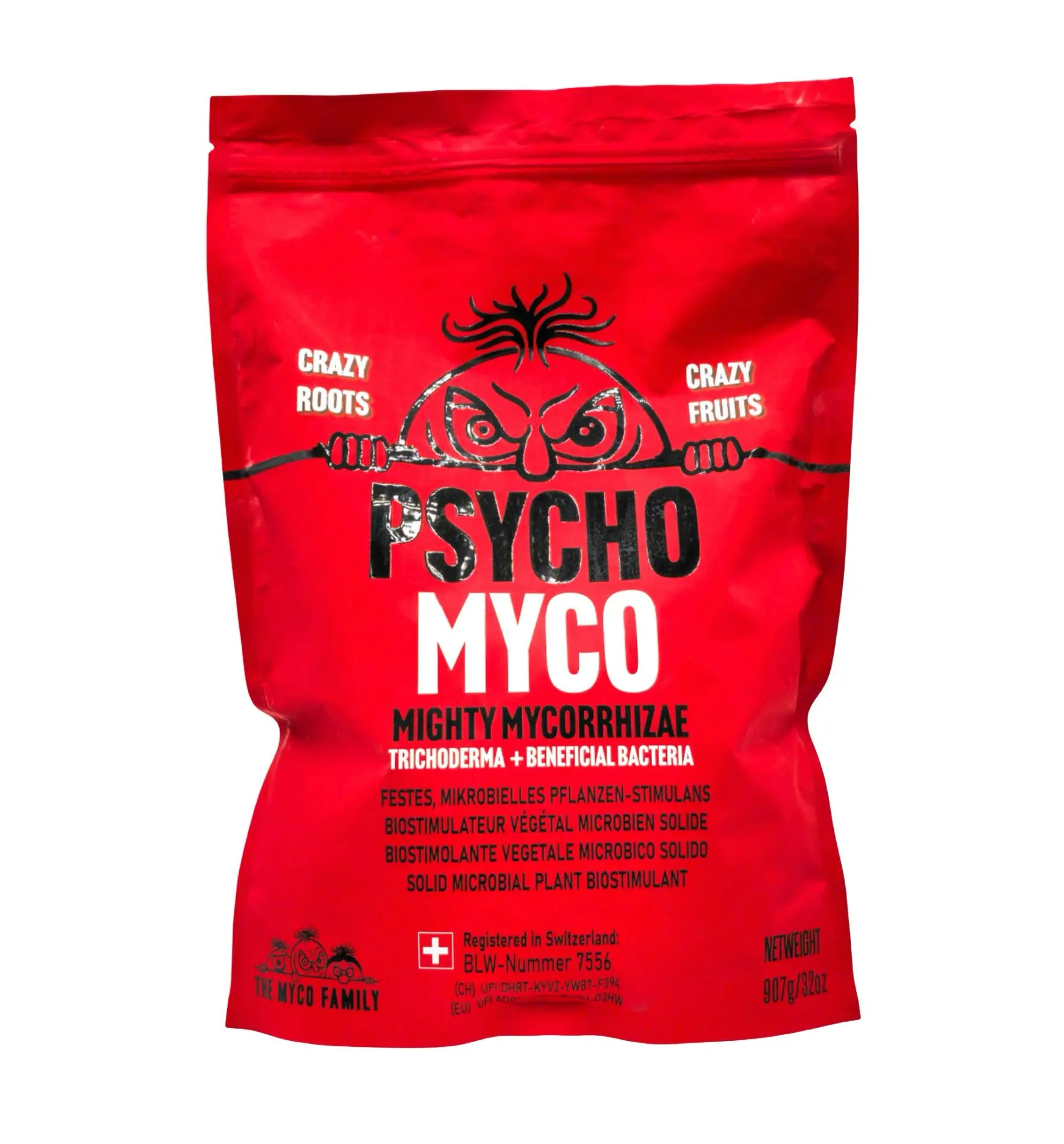 Premium Myco Booster von The Myco Family, biologischer Dünger mit Mykorrhiza und Mikroben, in 227g Verpackung.