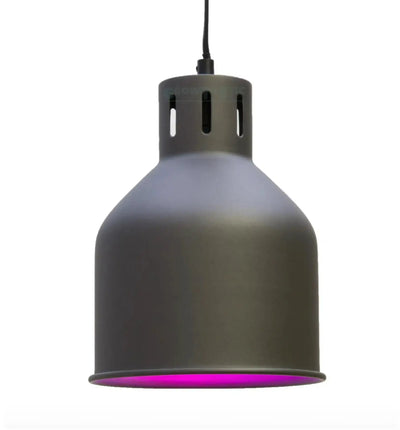 Hellgrauer Lampenschirm Saga E27 von Venso Solutions, rund und aus Stoff, für moderne Decken- oder Tischlampen.